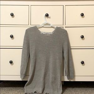 Grey long sleeve braided back t-shirt